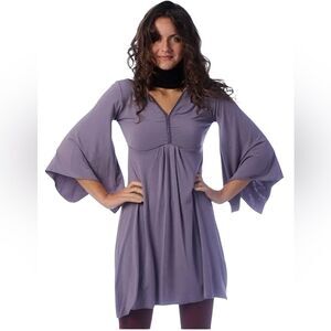 Jonano Angel Tunic Dress Bamboo Purple Womens Size Large Fairy Angel Boho Witch